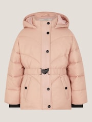 Monsoon Pink Belted Puffer Coat - Image 1 of 3