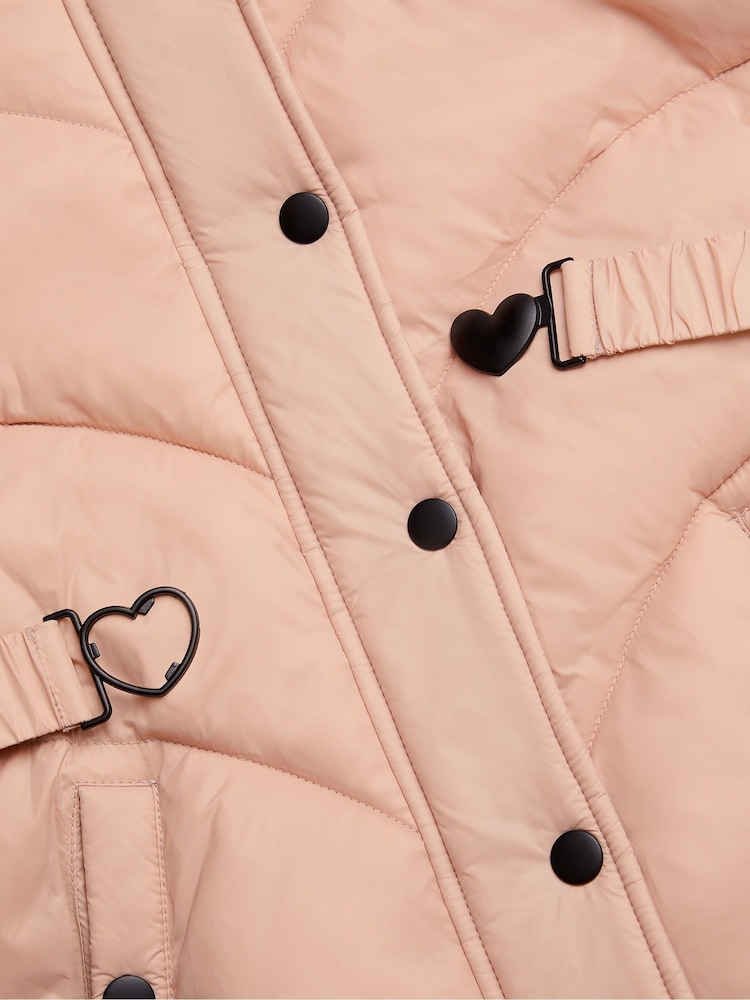 Monsoon Pink Belted Puffer Coat - Image 3 of 3 Monsoon Pink Belted Puffer Coat - Image 3 of 3