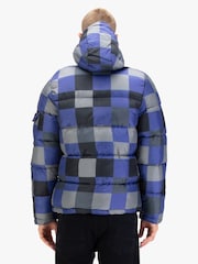 Luke 1977 Blue Yupick Hooded Jacket FD Check 3 - Image 2 of 7
