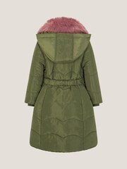 Monsoon Pink Belted Scallop Puffer Coat - Image 3 of 4