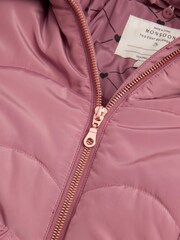 Monsoon Pink Belted Scallop Puffer Coat - Image 4 of 4