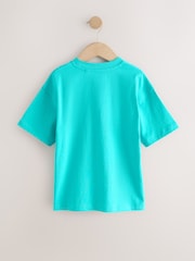 Aqua Blue Skull Short Sleeve Graphic T-Shirt (3-16yrs) - Image 5 of 7