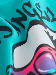 Aqua Blue Skull Short Sleeve Graphic T-Shirt (3-16yrs) - Image 6 of 7