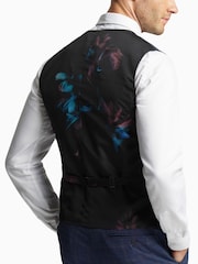 Ted Baker Tailoring Blue Brahe Check Slim Waistcoat - Image 2 of 3
