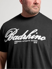 BadRhino Big & Tall Black Embroidered Script T-Shirt - Image 4 of 5