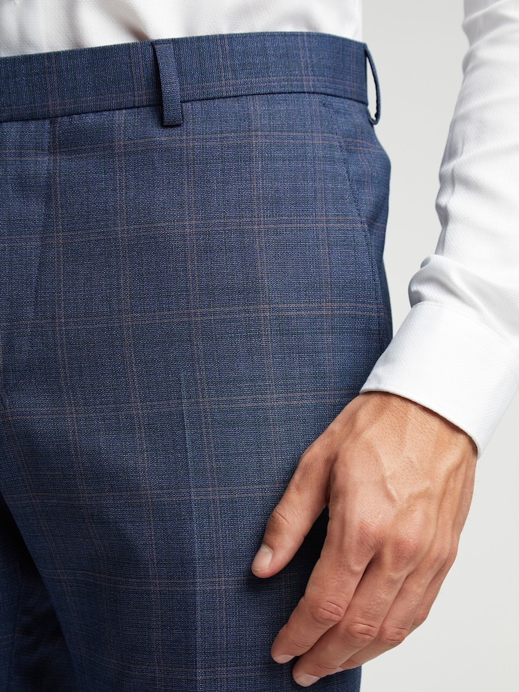 Ted Baker Tailoring Blue Brahe Check Slim Waistcoat - Image 3 of 3 Ted Baker Tailoring Blue Brahe Check Slim Waistcoat - Image 3 of 3