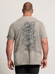 BadRhino Big & Tall Acid Wash Skull T-Shirt - Imagen 2 de 5