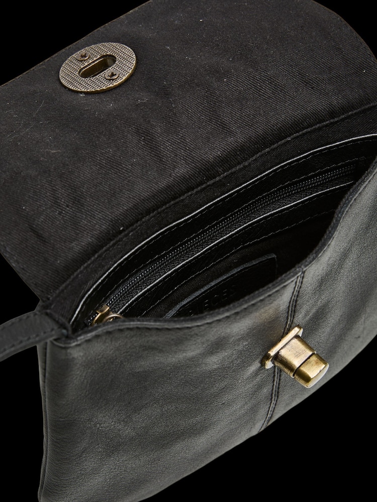 PIECES Black Royal Leather Party Bag - Image 5 of 5