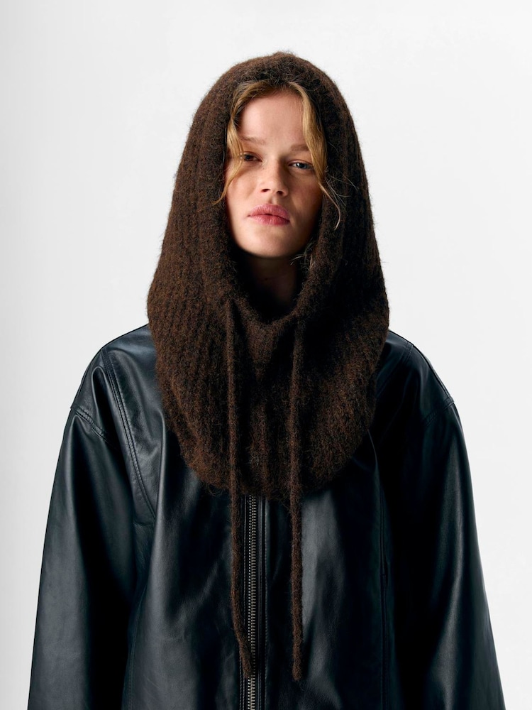 OBJECT Brown Knit Balaclava Scarves - Image 1 of 3