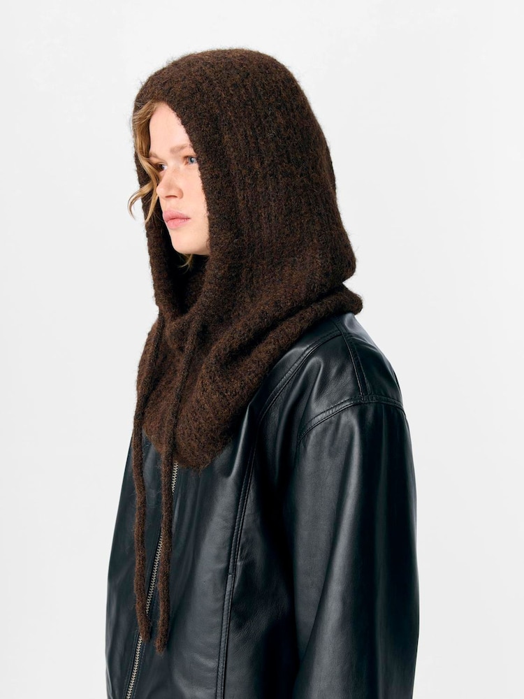 OBJECT Brown Knit Balaclava Scarves - Image 2 of 3