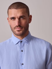 Blue Regular Fit Short Sleeve Shirt - Image 4 of 4
