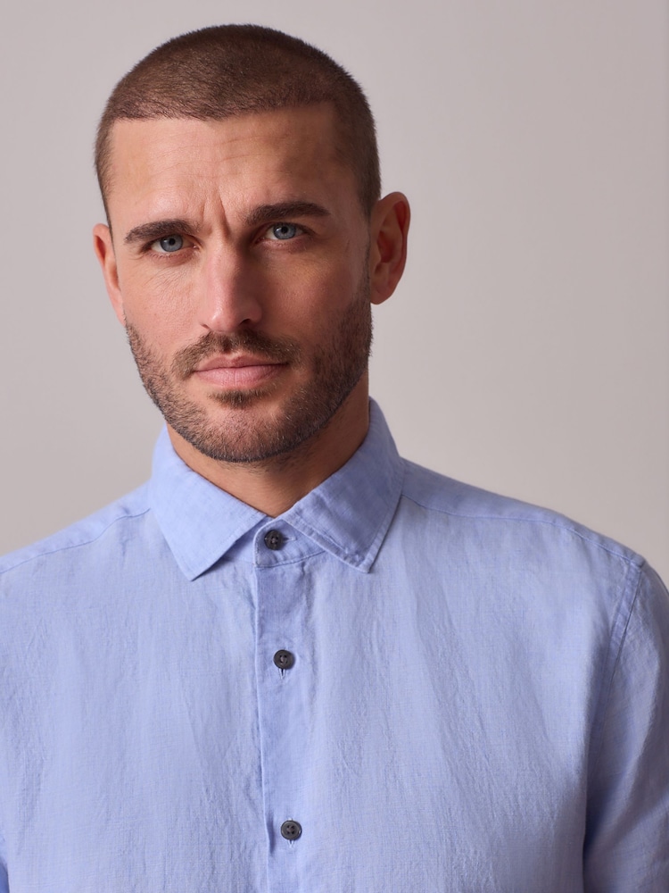 Blue Regular Fit Short Sleeve Shirt - Image 4 of 4