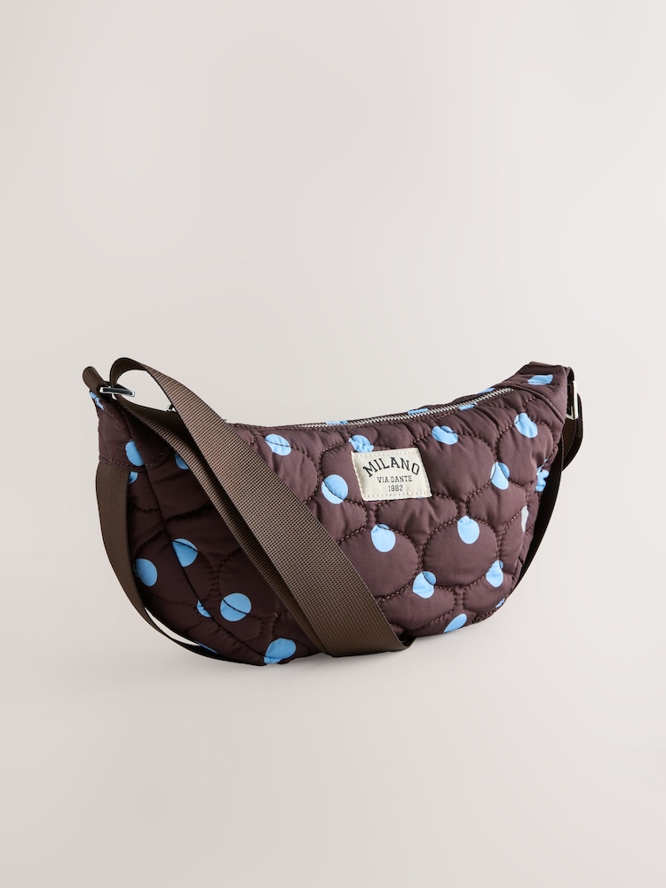 Blue/Brown Polka Dot Sling Bag - Image 1 of 5
