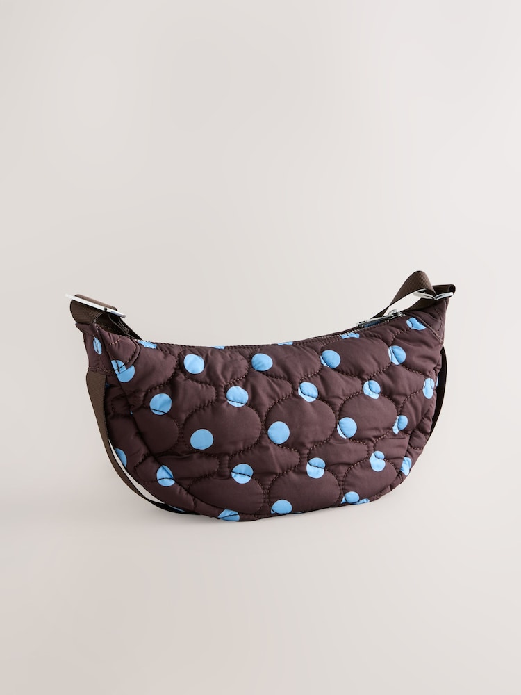 Blue/Brown Polka Dot Sling Bag - Image 2 of 5