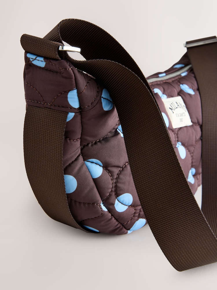 Blue/Brown Polka Dot Sling Bag - Image 5 of 5