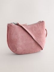 Pink Leather Scoop Cross-Body Bag - Image 1 of 5