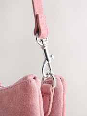 Pink Leather Scoop Cross-Body Bag - Image 4 of 5