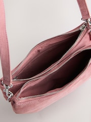 Pink Leather Scoop Cross-Body Bag - Image 5 of 5