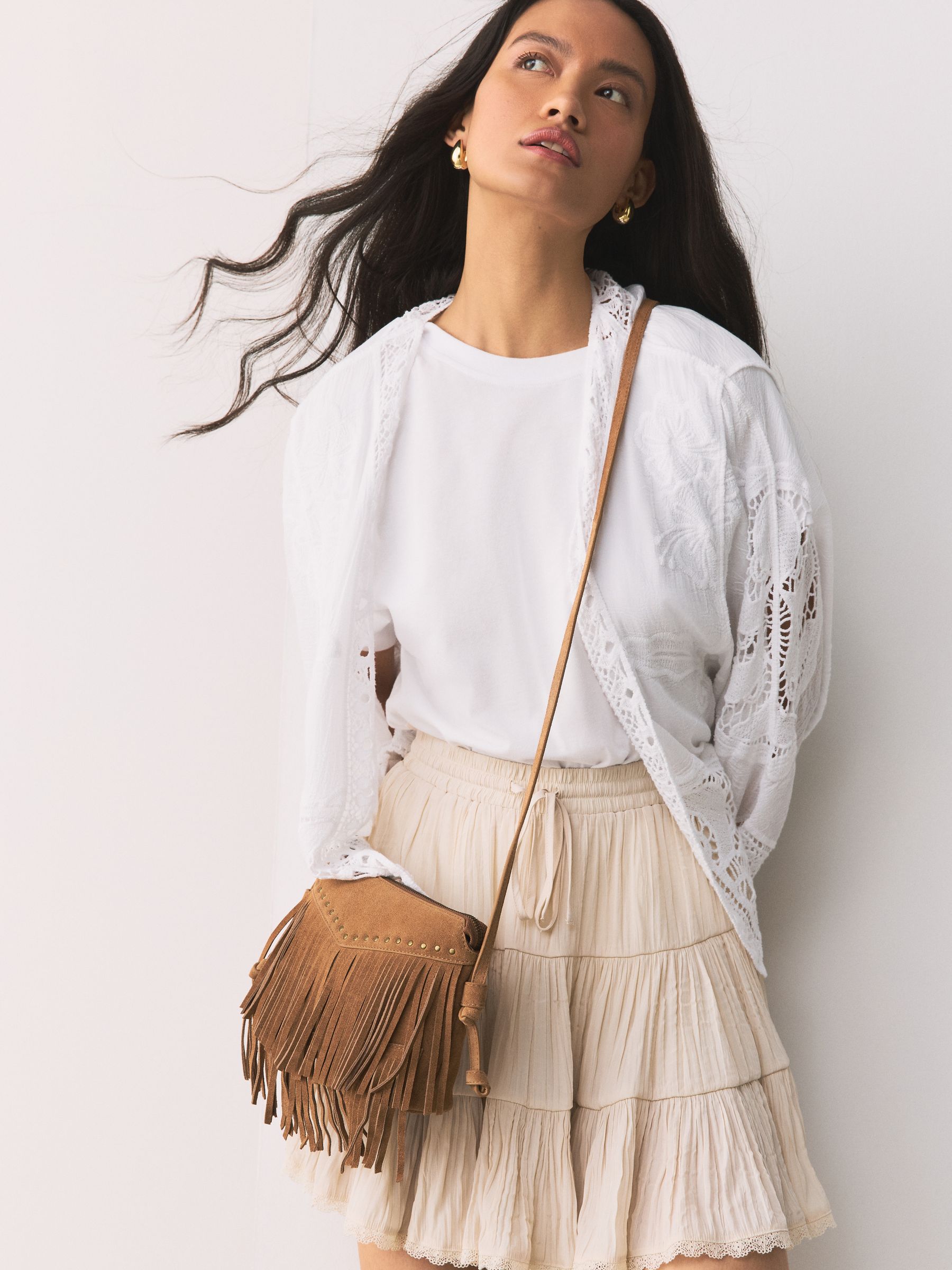 Buy Tan Brown Leather Fringe Cross Body Bag from Next USA