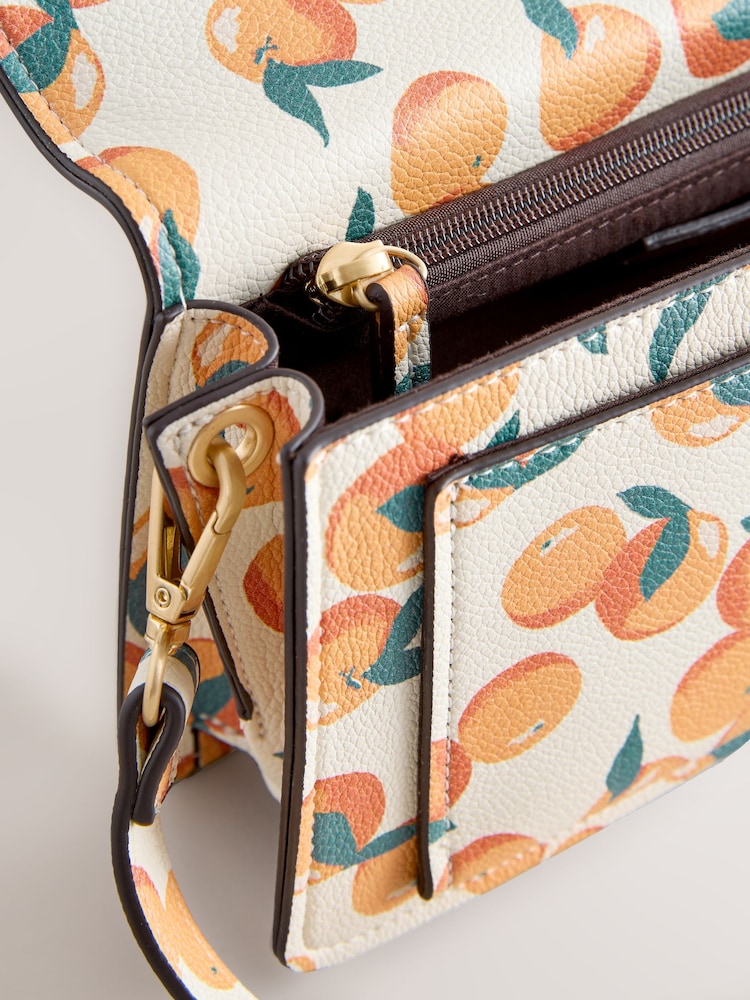 Orange Print Hardware Cross-Body Bag - Image 11 of 11