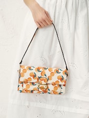 Orange Print Hardware Cross-Body Bag - Image 5 of 11