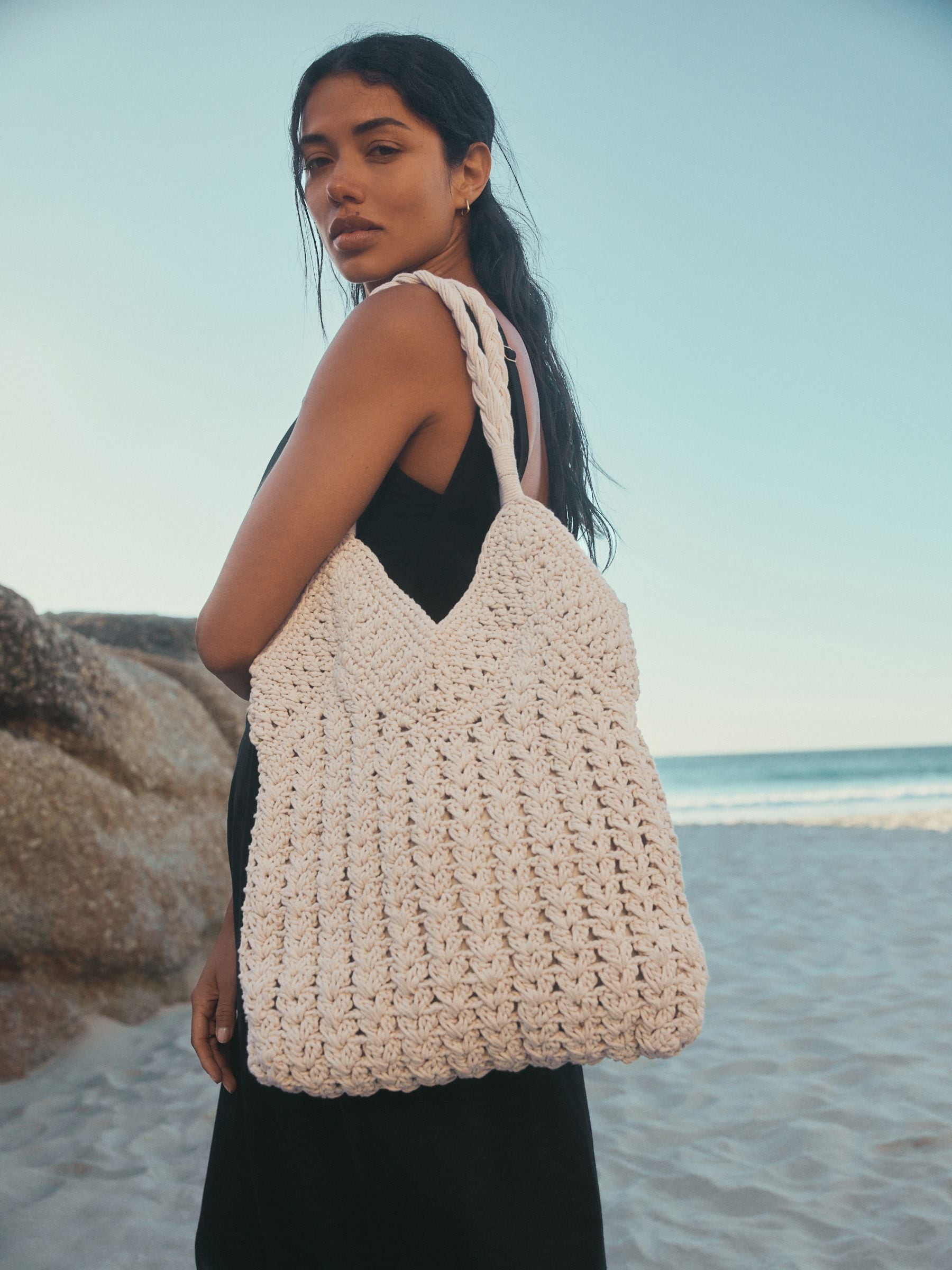 Buy Natural Macrame Shoulder Bag from the Next UK online shop