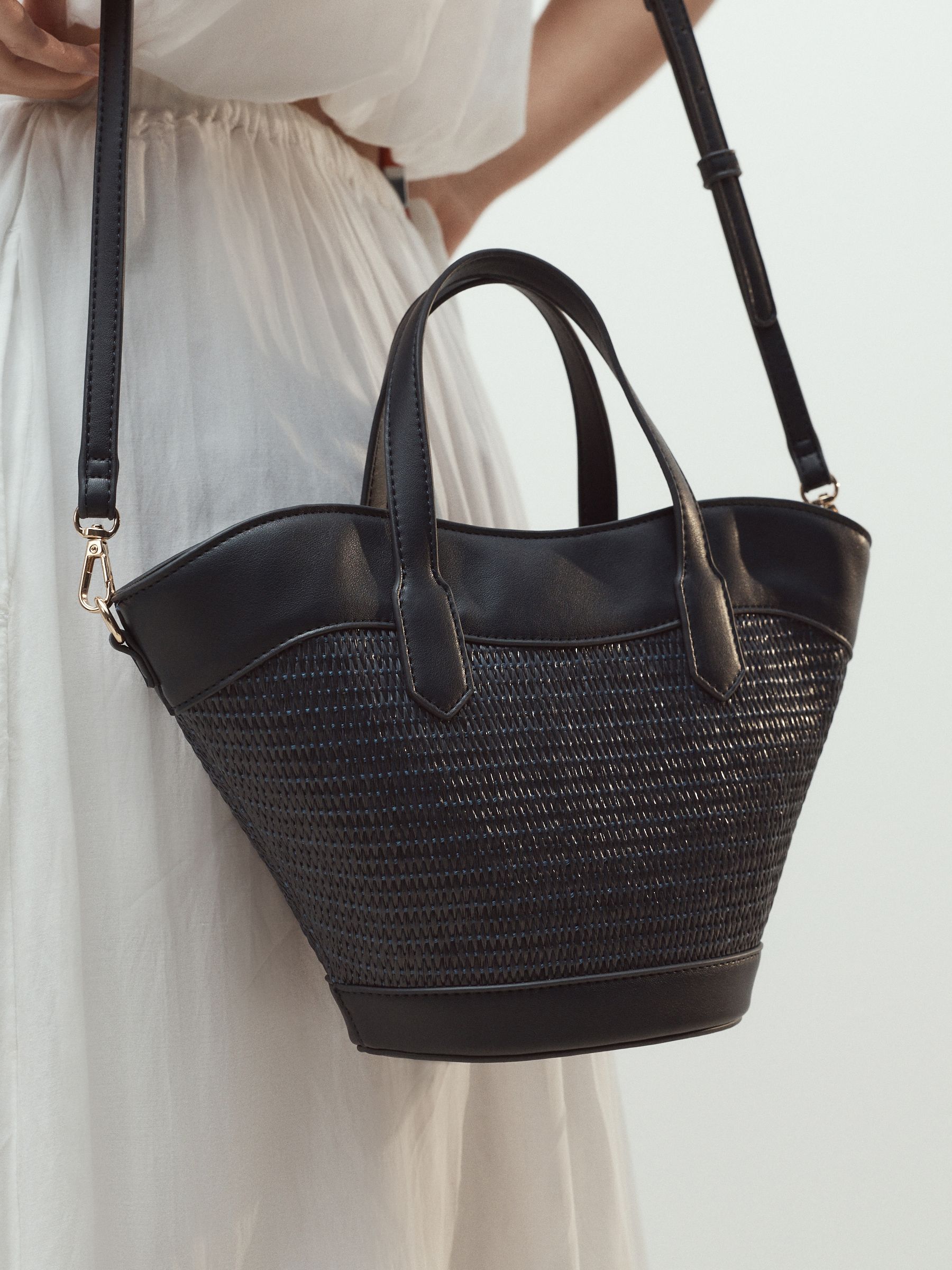 Buy Navy Raffia Effect Cross-Body Bag from Next USA