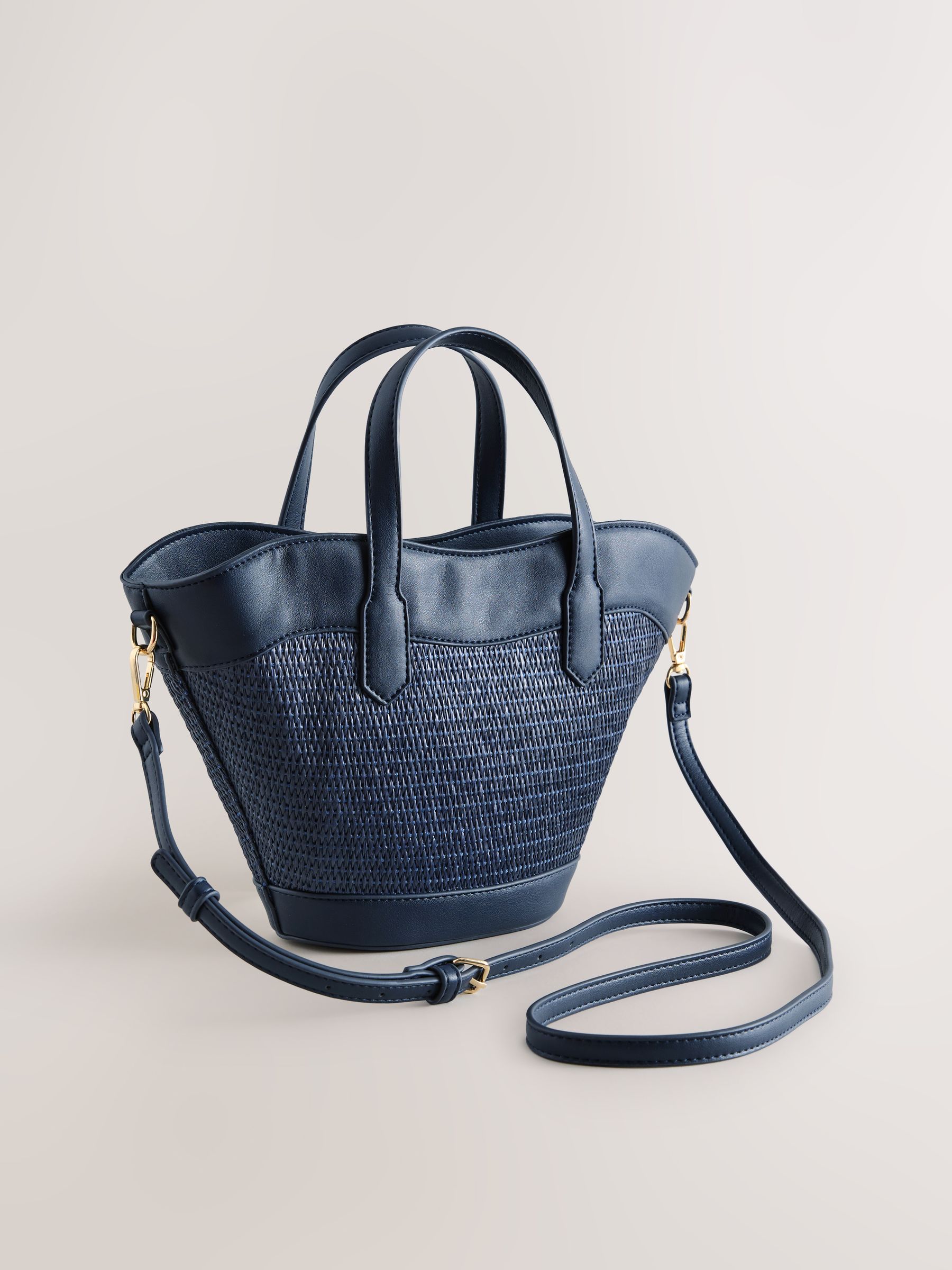 Buy Navy Raffia Effect Cross-Body Bag from Next USA