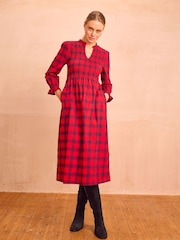 Aspiga Red Laura Brushed Cotton Checked Dress - Image 1 of 4