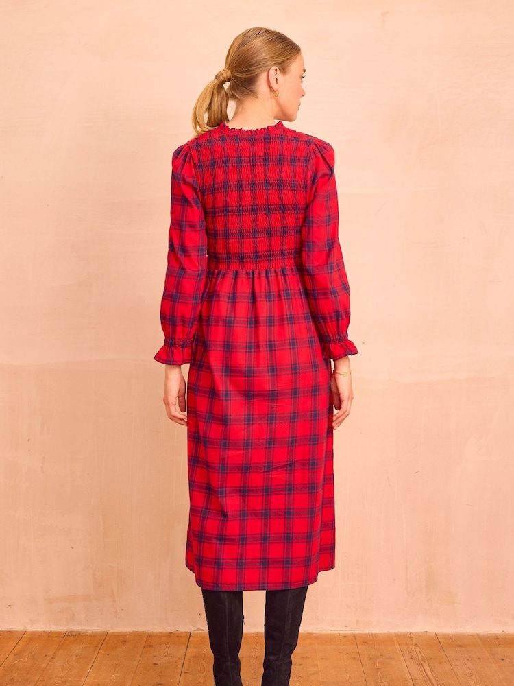 Aspiga Red Laura Brushed Cotton Checked Dress - Image 2 of 4