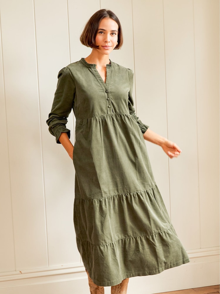 Aspiga Green Liv Corduroy Dress - Image 1 of 3 Aspiga Green Liv Corduroy Dress - Image 1 of 3