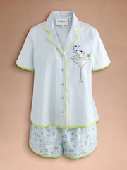 Cath Kidston Blue Button Through Stanley Dog Print Shorts Pyjamas Set - Image 7 of 9