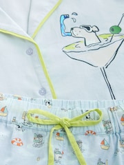 Cath Kidston Blue Button Through Stanley Dog Print Shorts Pyjamas Set - Image 9 of 9
