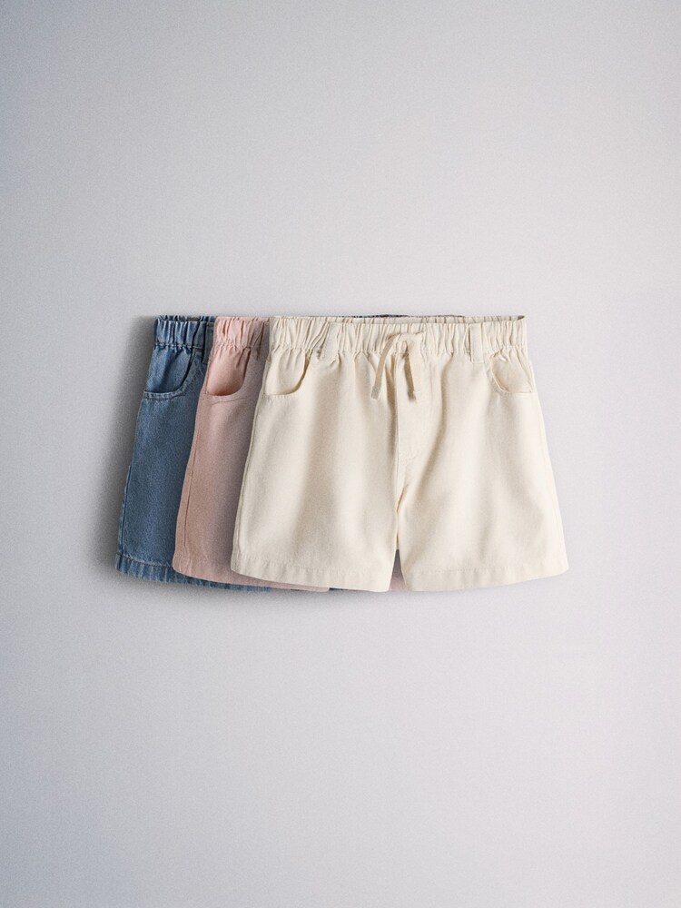 The Set 3 Pack Denim Shorts Pink/Blue/Cream - Image 2 of 9