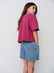 The Set 3 Pack Denim Shorts Pink/Blue/Cream - Image 4 of 9