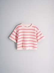 The Set 3 Pack Knitted Short Sleeve Jumpers Navy/White/Pink/Red Stripe - Image 5 of 6