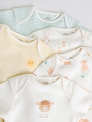 Ecru White Short Sleeve Baby Bodysuits 5 Pack - Image 10 of 13