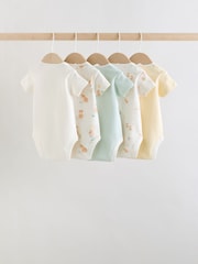 Ecru White Short Sleeve Baby Bodysuits 5 Pack - Image 2 of 13