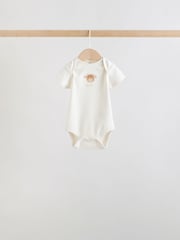 Ecru White Short Sleeve Baby Bodysuits 5 Pack - Image 3 of 13