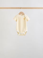Ecru White Short Sleeve Baby Bodysuits 5 Pack - Image 6 of 13