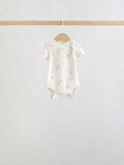 Ecru White Short Sleeve Baby Bodysuits 5 Pack - Image 7 of 13