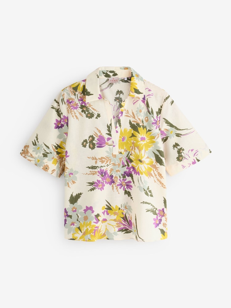 Emme by Marella White Emmferoce Short Sleeve Floral Print Shirt - Image 1 of 1