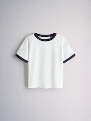 The Set 3 Pack Oversized Short Sleeve Contrast Trim T-Shirts Blue/Navy/Cobalt/White - Image 5 of 6
