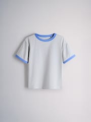 The Set 3 Pack Oversized Short Sleeve Contrast Trim T-Shirts Blue/Navy/Cobalt/White - Image 6 of 6