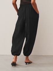 Black Crushed Balloon Leg Trousers - Image 4 of 8