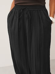 Black Crushed Balloon Leg Trousers - Image 5 of 8