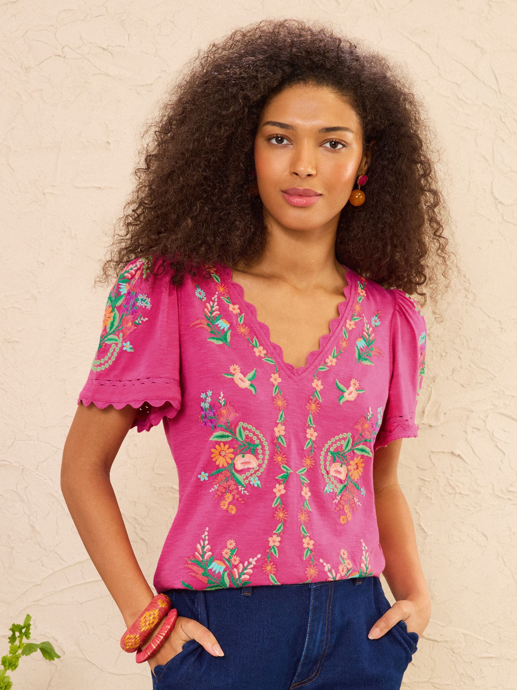 トップス andmary Rosie flower knit tops ANDMARY】Rosie flower knit tops