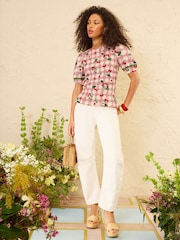 Love & Roses Short Sleeve Shirred T-Shirt - Image 4 of 5