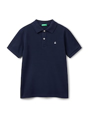 Benetton Blue Short Sleeve Polo Shirt - Image 1 of 3