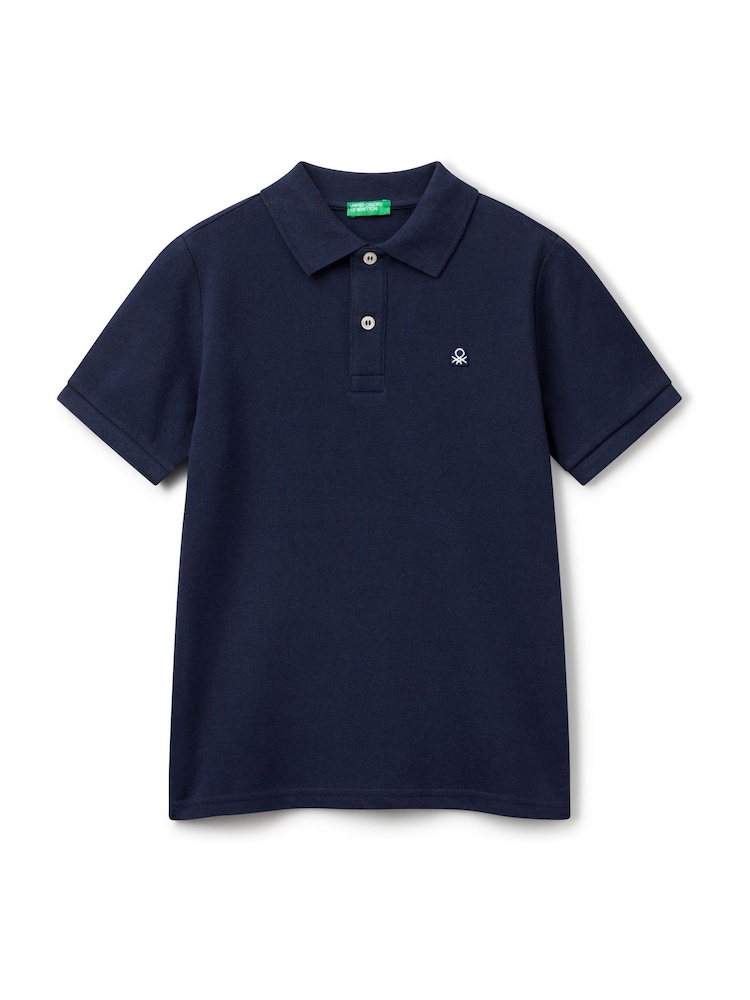 Benetton Blue Short Sleeve Polo Shirt - Image 1 of 3